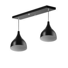 Lustre Pendente Gota Duplo Base Retangular Preto - MARRYLUZ