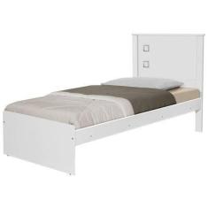 Cama Solteiro Barcelona Branco Com Colchão