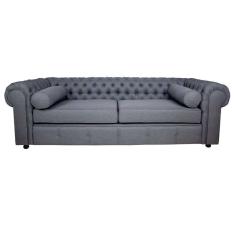 Sofá Chesterfield 03 Lugares 2.30 Cm Cor Cinza Roma 014 Jr
