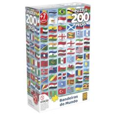 Quebra cabeca bandeiras do mundo 200 pecas grow, ., UN