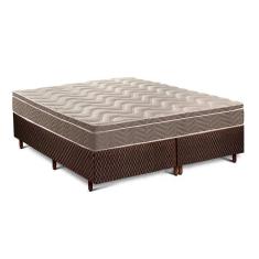 Cama Box King: Colchão Ortopédico Paropas D33 Anatômico Confort Ultra Firme + Base Crc Fantasy Brown (193x203)
