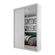 Guarda-Roupa Solteiro com 1 Espelho Lugano 2 pt 2 gv Branco