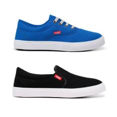 Kit 2 Pares Tênis Casual Masculino Feminino + Palmilha Bolha em Gel - 