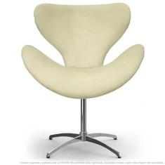 Cadeira Decorativa Poltrona Egg Bege Com Base Giratória