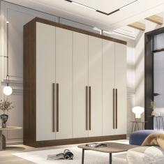 Guarda Roupa Casal 6 Portas 4 Gavetas Uberaba New Canion/off White