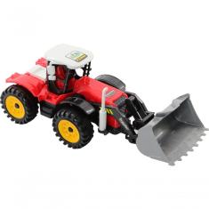 Brinquedo Trator Escavadeira Miniatura Articulado Vermelho Fricção 27cm