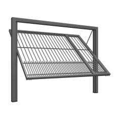 Portão Contrapeso De Aço Com Grade Tubolar 220x240 Req: 8,7 Cinza