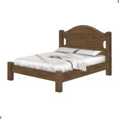 Cama Casal Mesquita Com Cabeceira Castanho Fosco