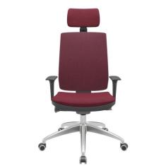 Cadeira Office Brizza Soft Poliester Vinho Autocompensador Com Encosto