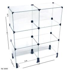 Balcão de Atendimento Modulado em Vidro - 0,80 x 1,00 x 0,30