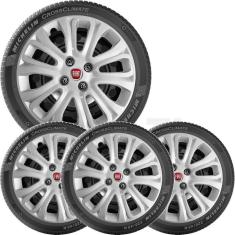 4X Calota Fiat Punto Palio Siena Idea Aro 15 Com Logo 229Cp