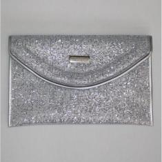 Bolsa Duda Carteira Shine Alça Corrente Prata-Feminino