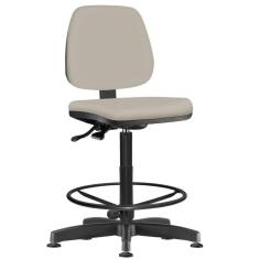 Cadeira Caixa Alta Giratória Job L02 Suede Bege