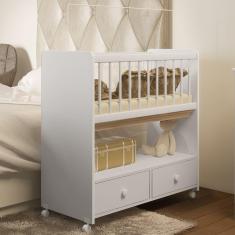 Mini Berço Moisés com 2 Gavetas sem Colchão By 510 Branco - Completa Móveis