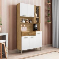 Cozinha Compacta Kits Paraná Golden com 6 Portas, 1 Gaveta e 1 Prateleira - 91cm de largura - Freijó/Patina