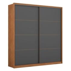 Guarda Roupa Casal Belga 2 Portas Amêndola Grafito - Demartêz