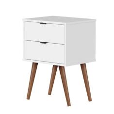 Mesa de Cabeceira 02 Gavetas JB 1818 Branco - JB Bechara