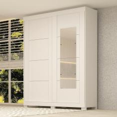 Guarda Roupa Casal 2 Portas de Correr com Espelhos 100% Mdf Boldina Espresso Móveis Branco