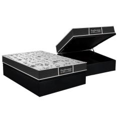 Cama Box Baú Casal: Colchão Molas Probel Prolastic  ProDormir Sleep + Base CRC Courano Black(138x188)