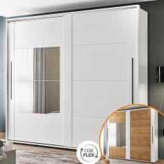 Guarda-Roupa Coimbra 2 Portas de Correr com Espelhos Branco