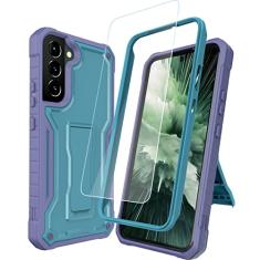 DUOPAL Capa para Samsung Galaxy S22 Plus 5G (não serve para não ultra ou ultra), capa de proteção de nível militar com protetor de tela e suporte compatível com Galaxy S22 Plus 5G de 6,6 polegadas