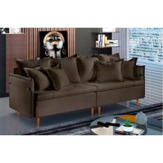 Sofá Fixo Atlas 3 Lugares Luxo 200cm Castellar Móbile, Chumbo