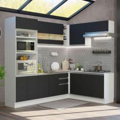 Cozinha Completa de Canto Madesa Glamy 419001 com Armário e Balcão (Se