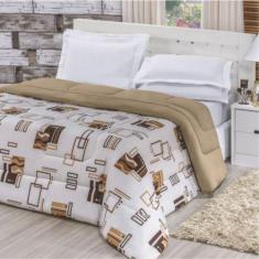 Edredom Quality Queen Malha 100% Algodão Dupla Face - Avelã - 100% Alg