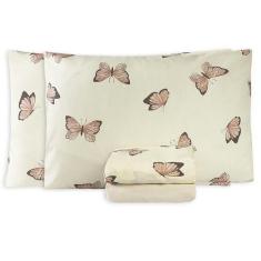 Jogo De Lençol Casal Padrão Essencialle 150 Fios 4 Peças Borboletas - 