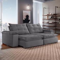 Sofá 5 Lugares Espanha Retrátil e Reclinável 290cm Cinza - Celflex, Ci