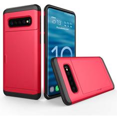 SORAKA Capa para Samsung Galaxy S10 4G com porta-cartões Capa para carteira Capa blindada para Samsung Galaxy S10 4G Capa para PC TPU de camada dupla Capa à prova de choque