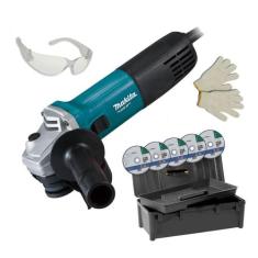 Esmerilhadeira angular Makita, 850W, 4.½ pol., com Maleta, 5 Discos, Ó