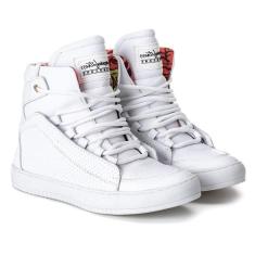 Tênis Hardcore Cano Alto Feminino Academia Sola Reta Em Couro-Feminino