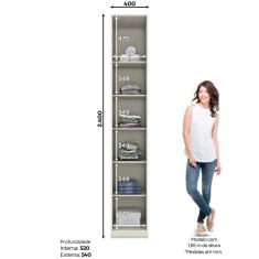 Guarda Roupa 1 Porta com 6 Prateleiras Seletto Henn Areia HP / Jequitibá