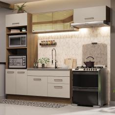 Armário de Cozinha Completa 270cm Rustic/Crema Agata Madesa 04