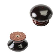 Bettomshin 10 peças puxadores redondos de madeira 33 x 25 mm/1,3" x 0,98" (DxA) móveis armário cozinha verniz puxadores para gaveta de cômoda guarda-roupa material de madeira maciça