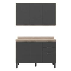 Cozinha Modulada Firenze FI0010 Avena Grafito - Demóbile