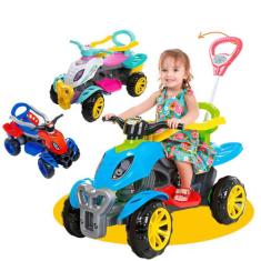 Quadriciclo Infantil De Passeio Com Empurrador Andador Bebê Criança Me