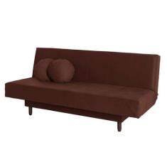 Sofá-Cama Casal 3 Lugares Jimmy Suede Marrom - Mobly
