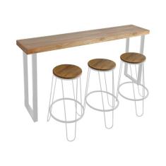 Conjunto Industrial 150cm Guatemala Aparador com 3 Banquetas Industria