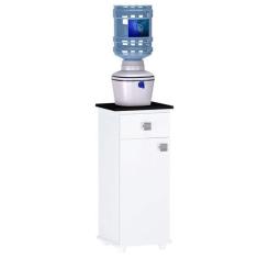 Balcão Multiuso Karol Branco Preto Brilho - Ajl - AJL MÓVEIS