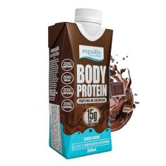 EQUALIV - Body Protein Cacau Pronto para Beber - Rico em Colágeno e Aminoácidos Essenciais para Desenvolvimento e Recuperação Muscular - Sem Glúten, Sem Lactose, Zero Açúcar -Sabor Cacau, 250ml