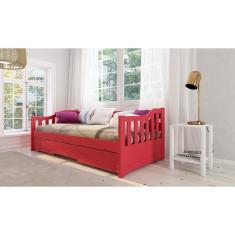 Bicama American Em Madeira Maciça-mdf Vermelho