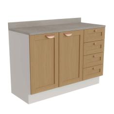 Balcão Para Pia 120cm Arizona Cabecasa Madeiramadeira Branco-figueira