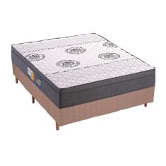 Cama Box Casal: Colchão Espuma Polar D45 Pérola Fort Clean + Base CRC Rústico Clean(138x188)
