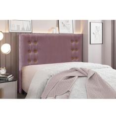 Cabeceira Cama Box Solteiro 90 cm Gênova Veludo S04 - D'Rossi, Uva