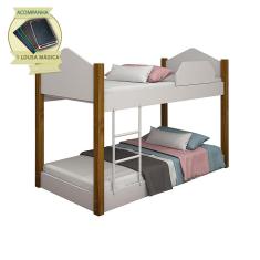 Beliche Infantil Juvenil Luiza Branco e Amêndoa Incluso Lousa Mágica