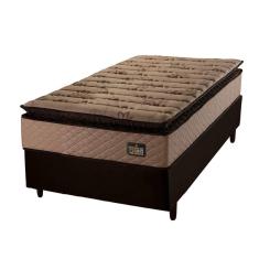 Cama Box Solteiro Colchão Espuma D33 Pillow Top Van Gogh 88x188x67cm Marrom Hellen - Suporta até 120