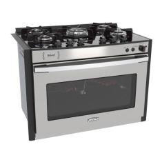 Fogão Embutir 5 Bocas Gaudí Platinum Vitreo Inox Gás GLP 220 V Venax