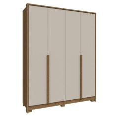 Guarda Roupa Solteiro 4 Portas New Guarapari - Móveis Rimo, Jequitibá/